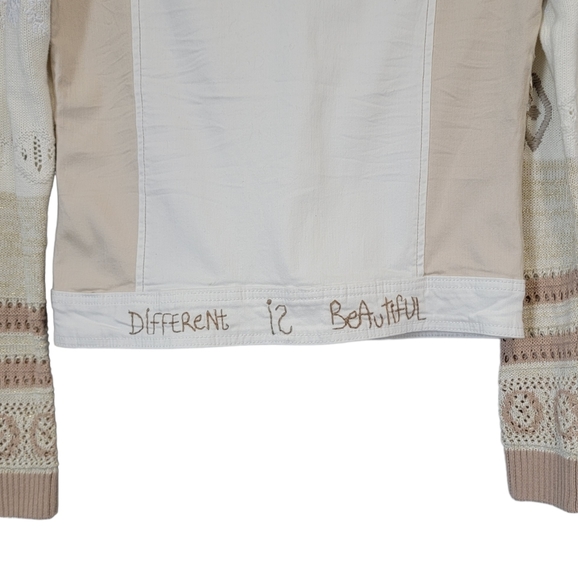 Desigual White Jean And Knit Jacket - Picture 6 of 8